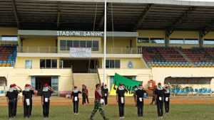 Di Stadion Baning Sintang, 48 Capaska 2023 Dilatih Teknik Pengibaran dan Penurunan Bendera