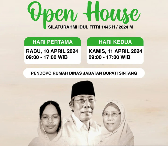 Bupati Sintang Umumkan Akan Gelar Open House Selama Dua Hari