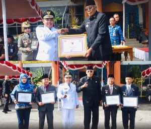 Peringati HUT Satuan Polisi Pamong Praja, Wabup Sintang Serahkan Piagam Dari Kemendagri Kepada Bupati Sintang